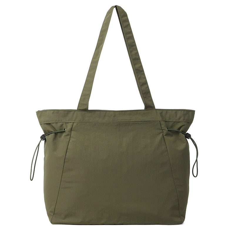 Women's Medium Nylon Solid Color Basic Classic Style Square Zipper Tote Bag