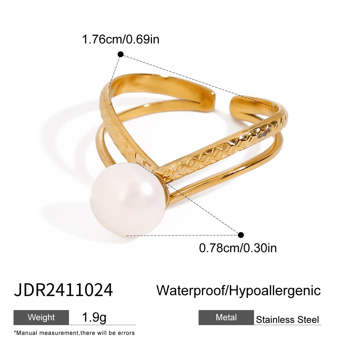 Jie Ding Freshwater Pearl Ring Titanium Steel Jewelry Stainless Steel Rings