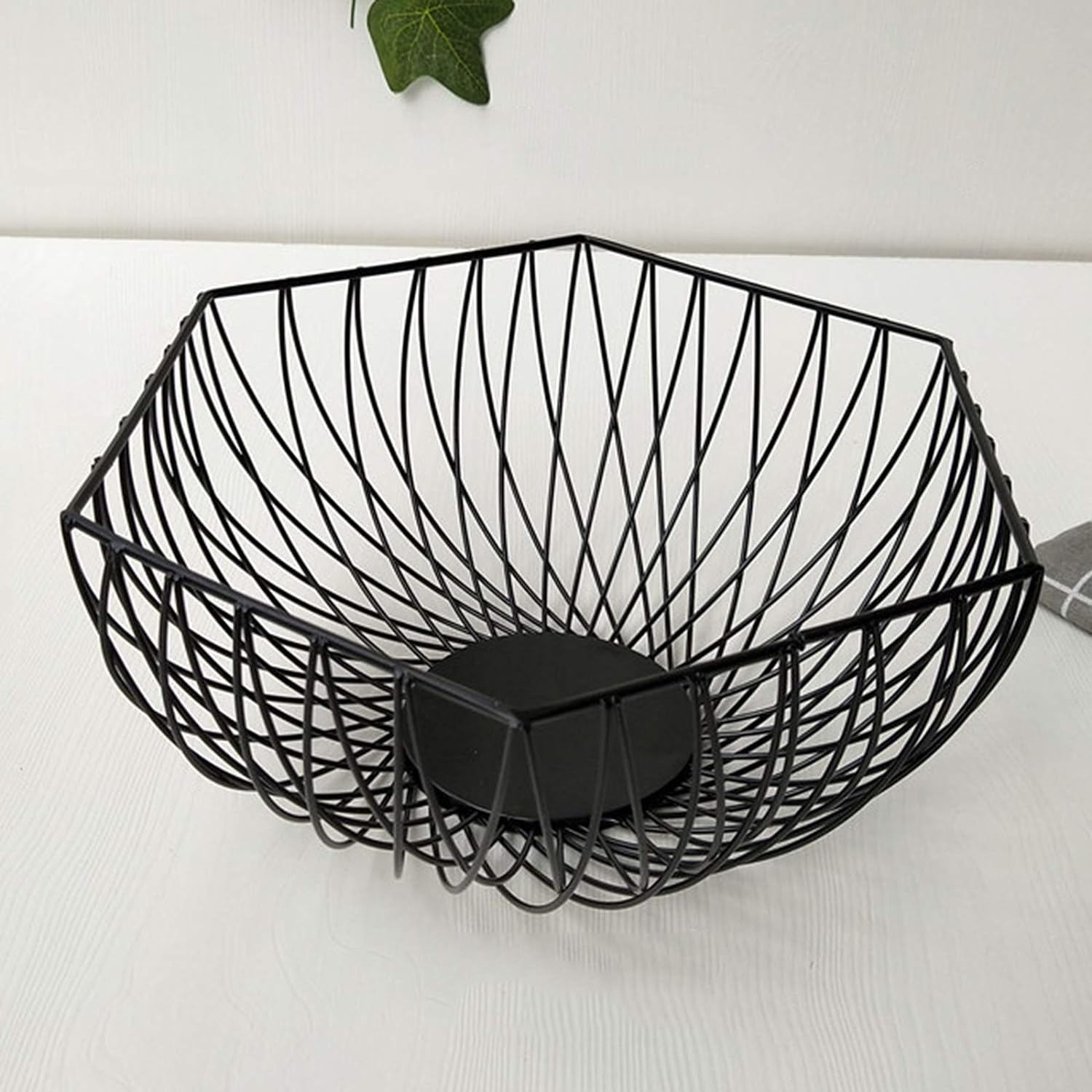 Hexagonal Iron Fruit Basket-(5330) Black