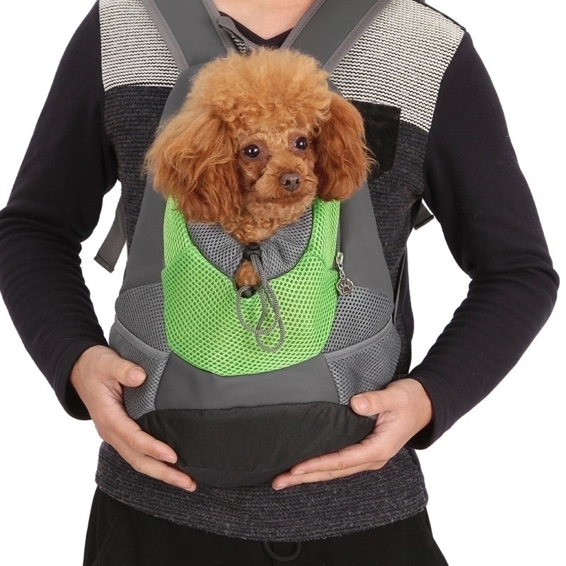 Minimalist Pu Leather Canvas Net Color Block Pets Backpack