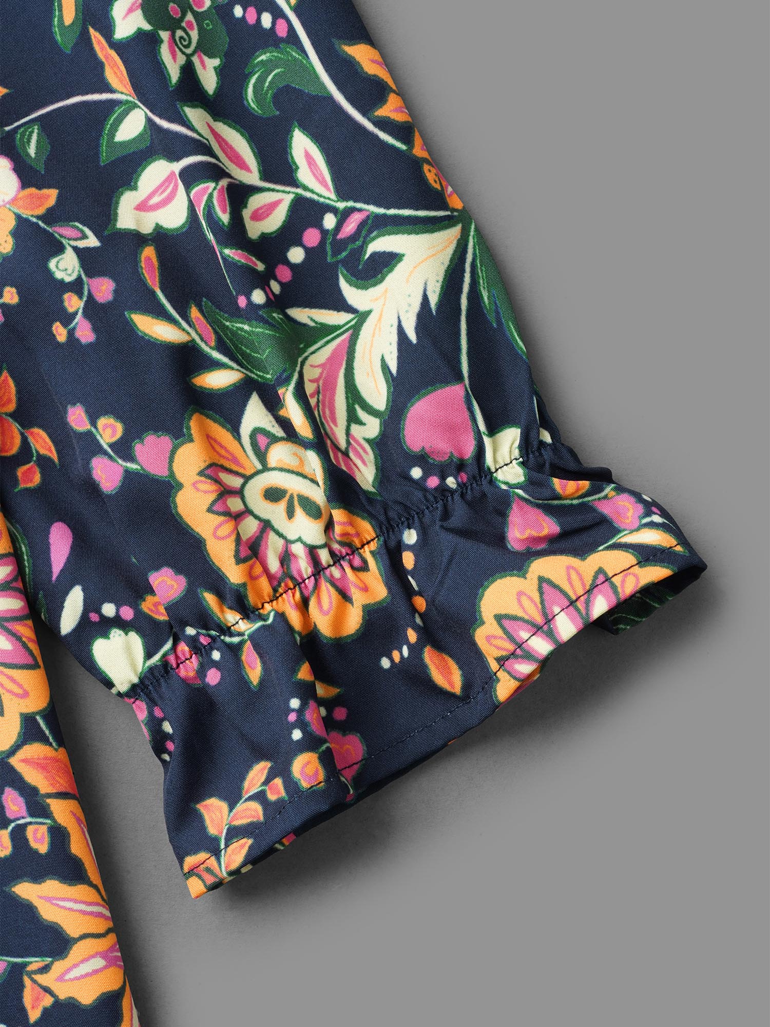 Square Neck Floral Boho Print Midi Dress
