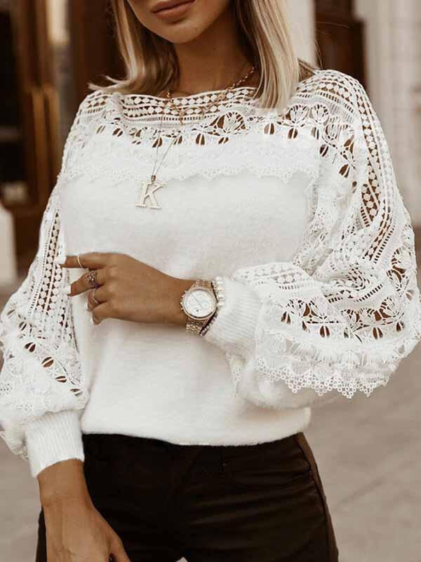 Round Neck Cutout Sweater