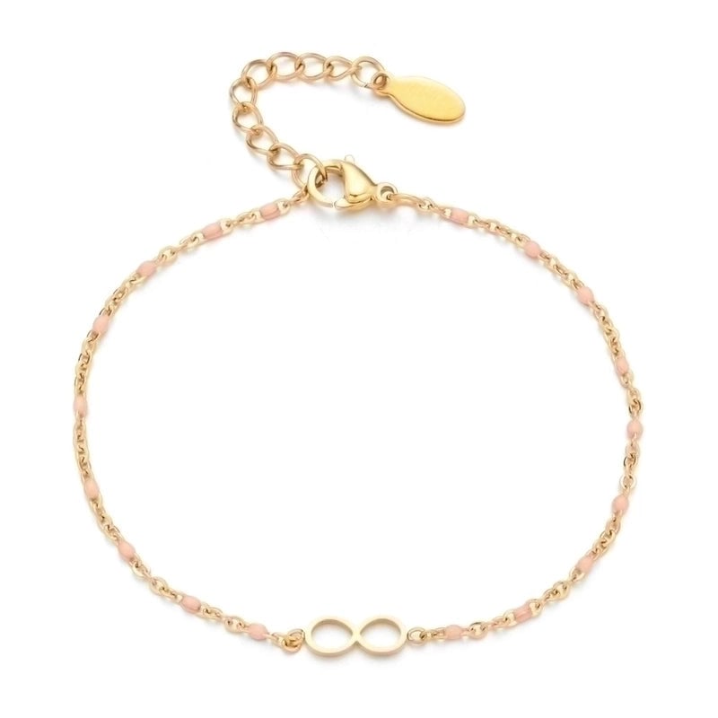 Minimalist Commute Infinity Stainless Steel Enamel Plating Bracelets