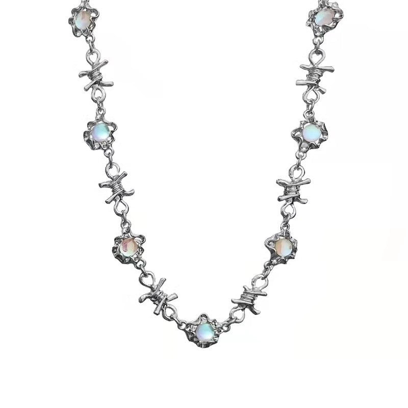 Romantic Minimalist Letter Moon Butterfly Alloy Acrylic Artificial Pearls Artificial Diamond Gold Plated Silver Plated Plating Inlay Necklace