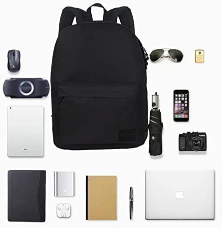 SUPACOOL Casual Laptop Backpack for Men and Women, School Backpack for Boys and Girls, College Bookbag, USB Charging Port, Lightweight Back Pack(Black)