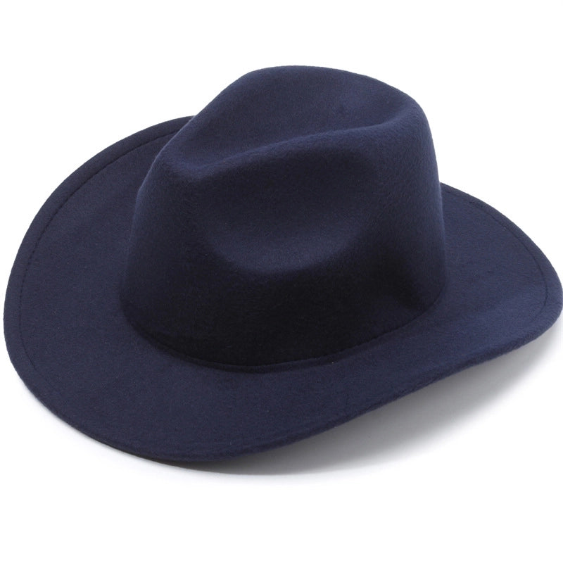 Ethnic Style Topper Hat Western Cowboy Hat Tibetan Tibetan Performance Hat Woolen Hat Central Retro Woolen Hat