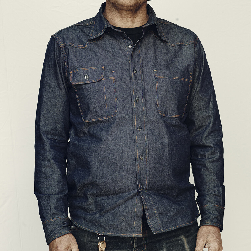 American Vintage Denim Long Sleeve Casual Shirt