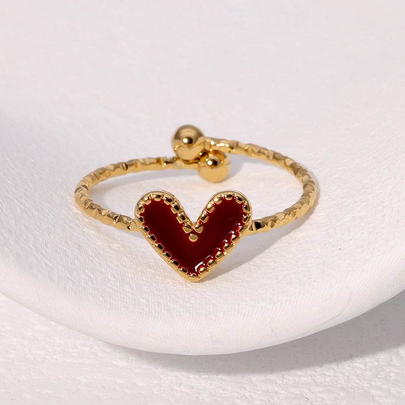 Retro Vintage Niche Personality Stainless Steel Open Ring For Women