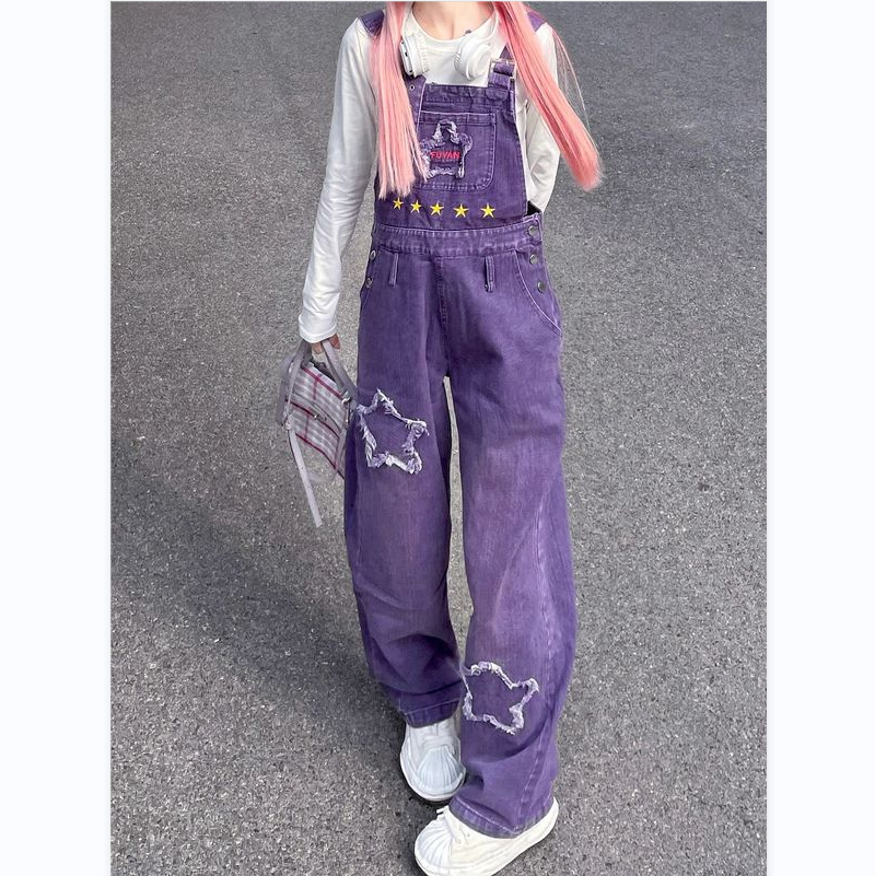 Purple Denim Overalls  KF9943