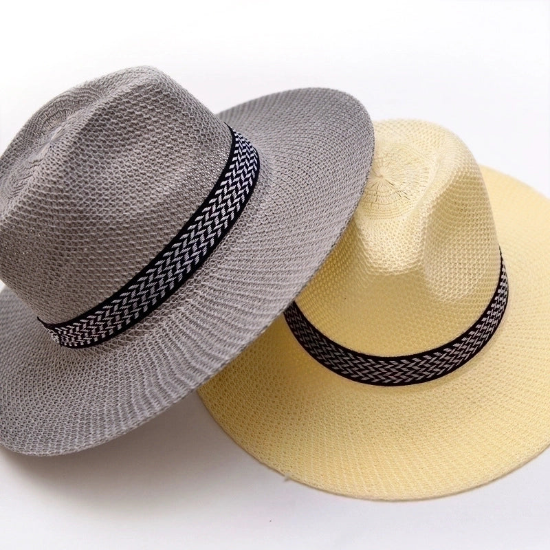 Unisex Minimalist Stripe Wide Eaves Sun Hat