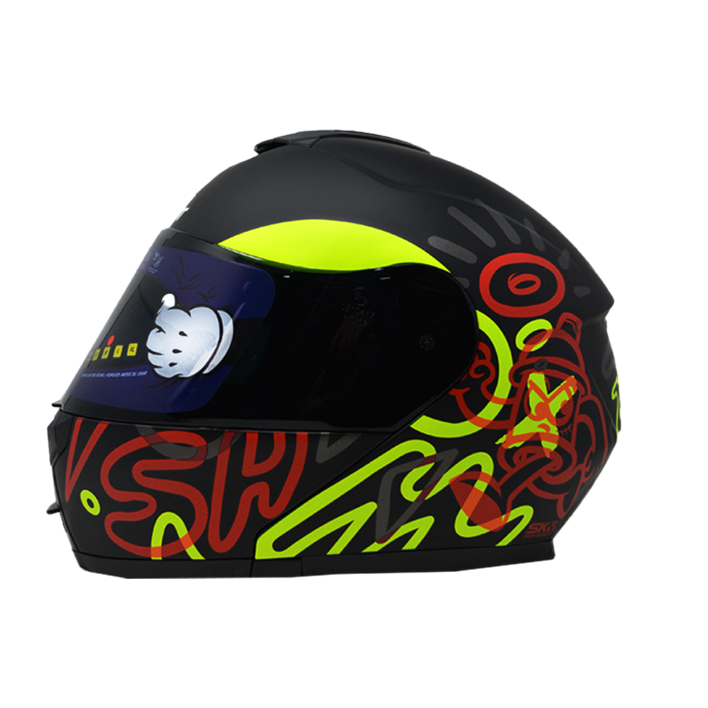 Casco Shaft Abatible 3910 Art Black Rojo