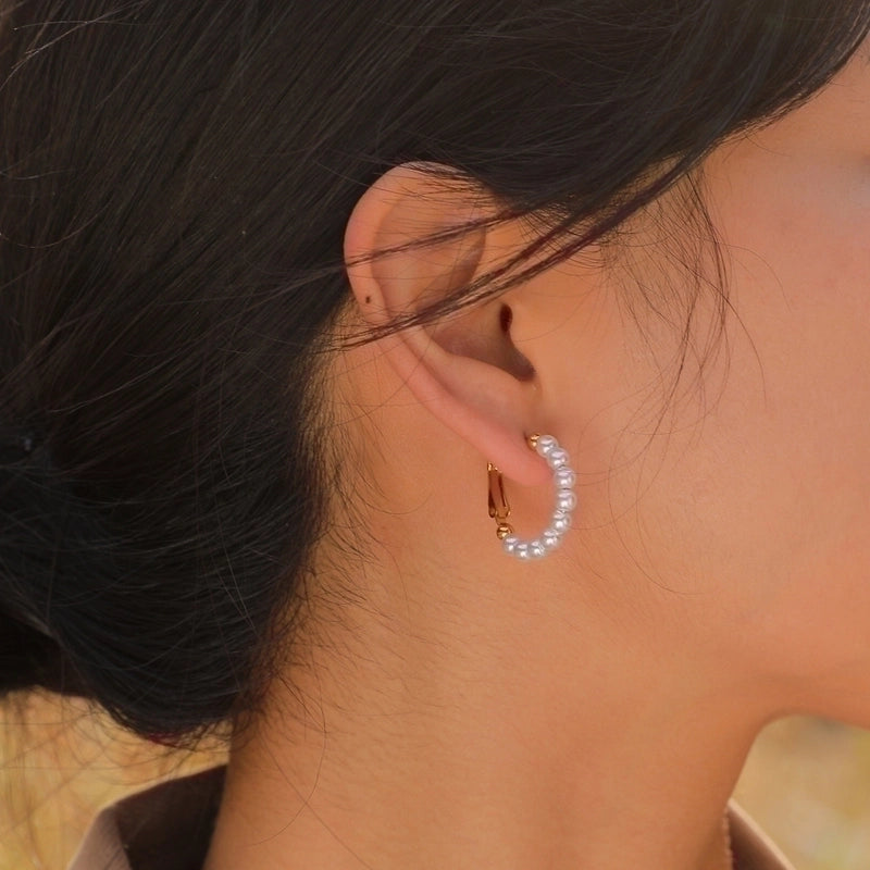 1 Pair Minimalist Geometric 303 Stainless Steel Hoop Earrings