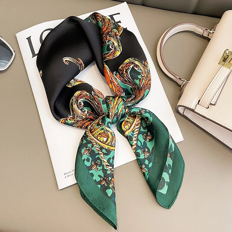 Women's Minimalist Classic Style Leopard Polyester Printing Silk Scarf