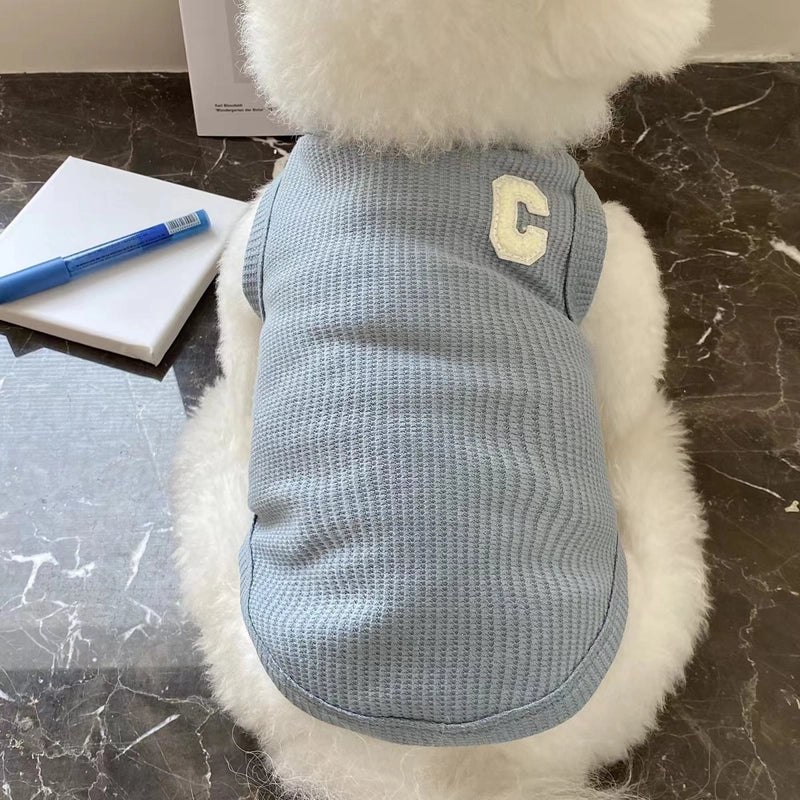 Spring And Summer Dog Clothes Waffle Short Vest Than Bear Teddy Schanery A Generation