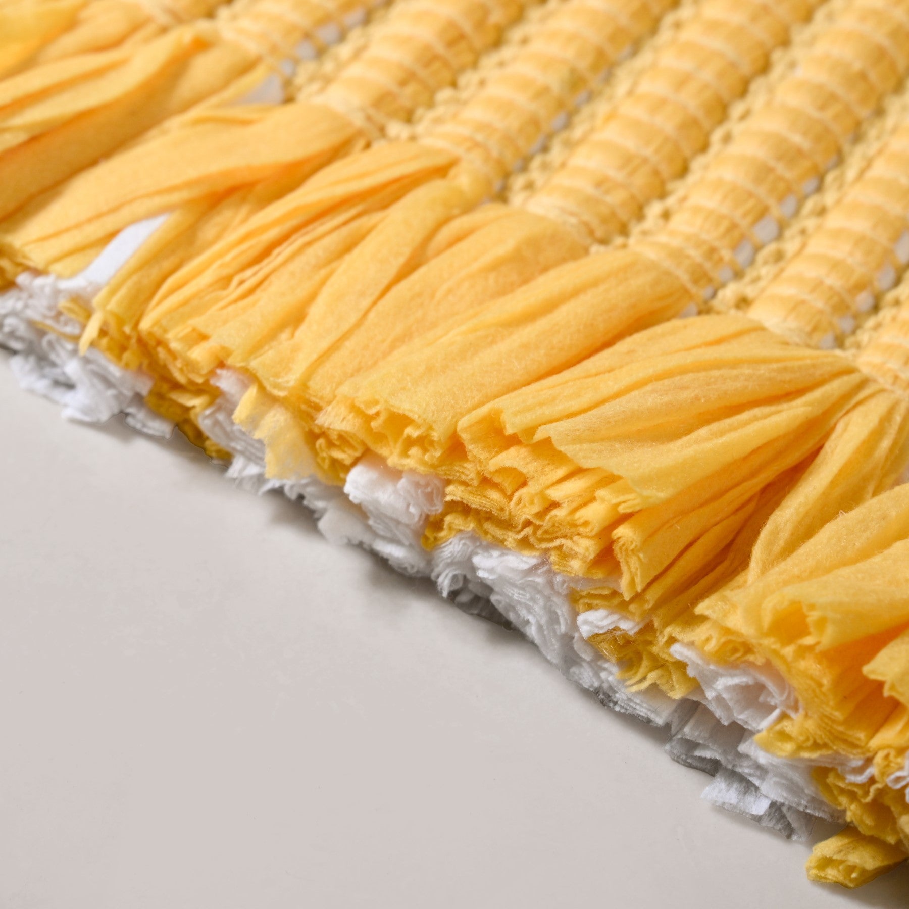 Sunny Stripes Textured Yellow Floor Mat 85x62cm