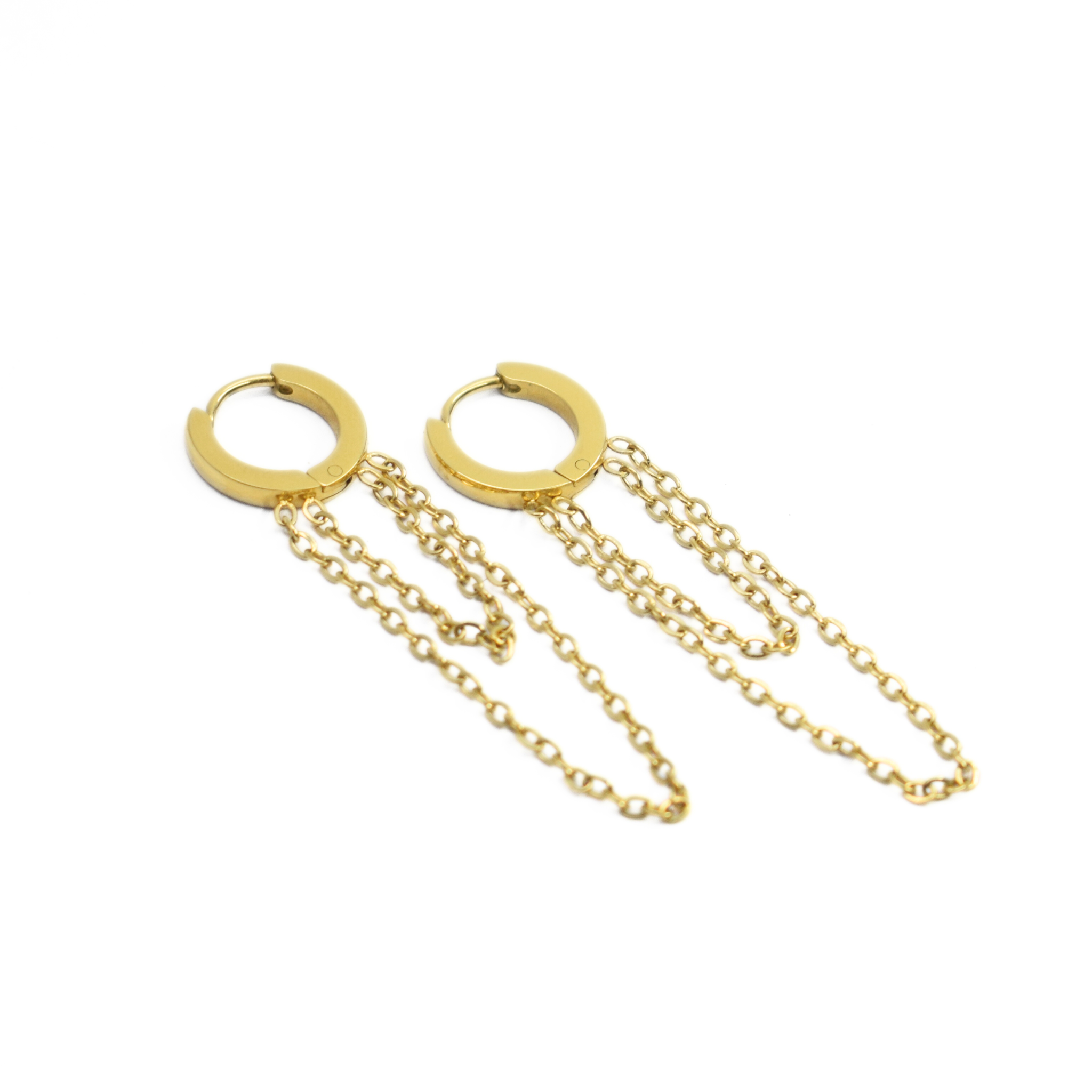 Chained hoops - Gold