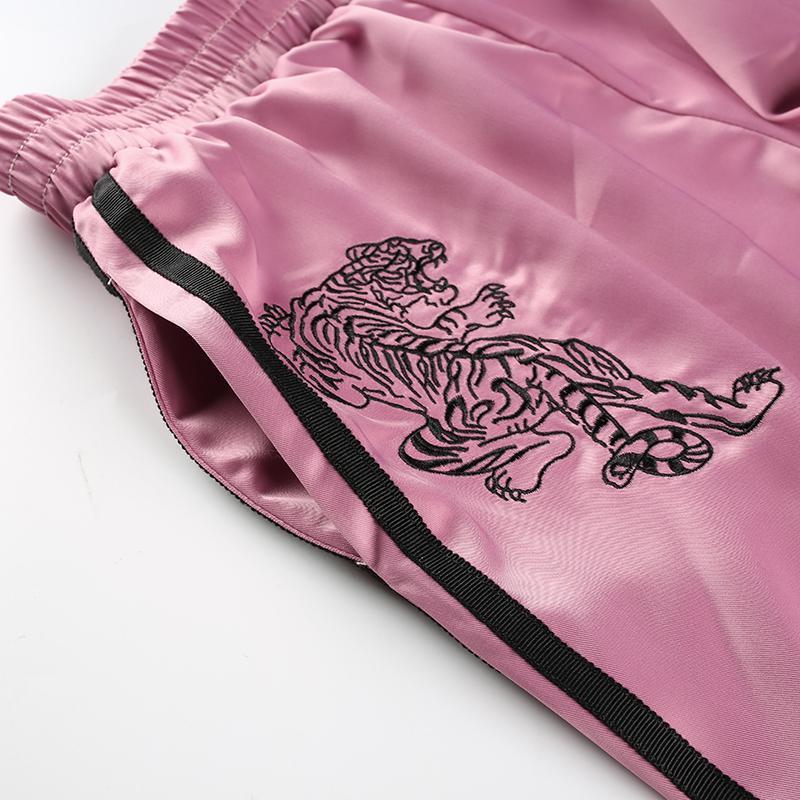Satin Embroidered Tiger Trousers