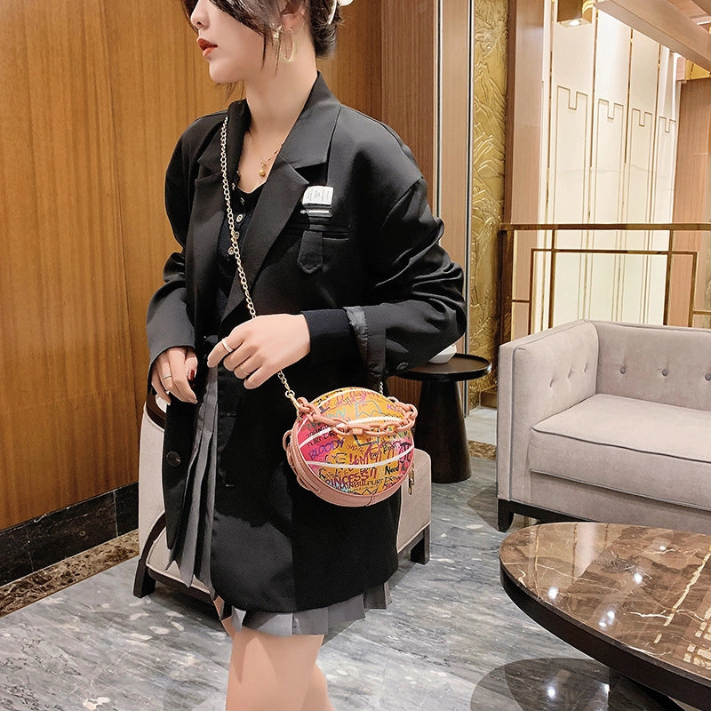 Women's Small All Seasons Pu Leather Streetwear Circle Bag