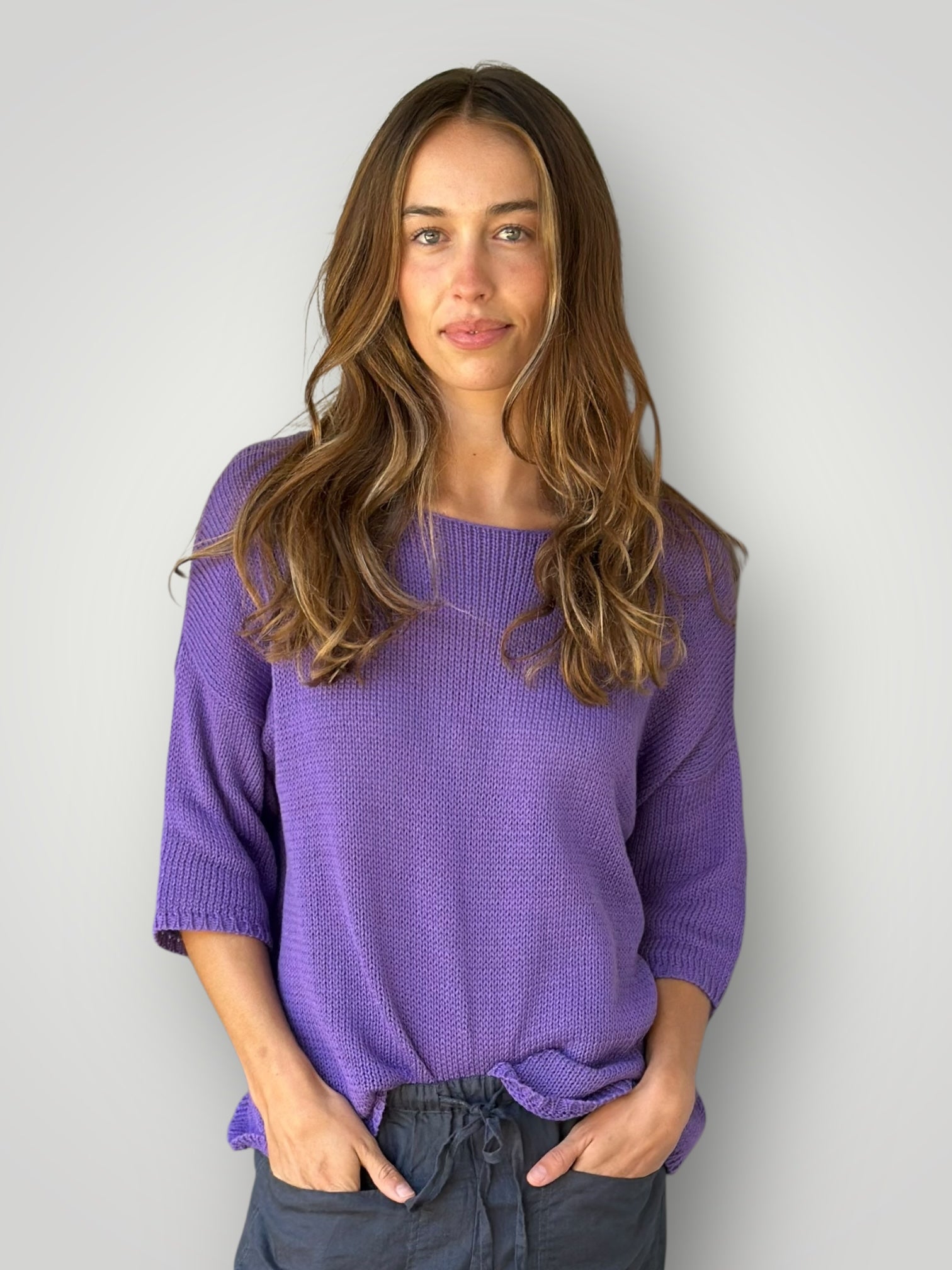 top - orchid cotton knit