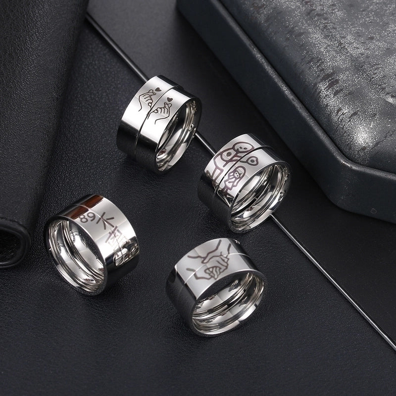 Streetwear Letter 201 Stainless Steel No Inlaid Polishing