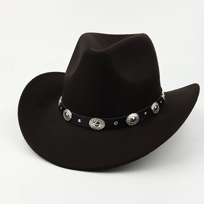 Ethnic Style Topper Hat Western Cowboy Hat Tibetan Tibetan Performance Hat Woolen Hat Central Retro Woolen Hat