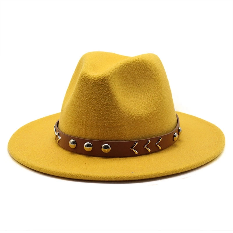 Wool Top Hat Autumn And Winter Casual Big Brim Men's And Women's Retro Felt Hat Fashion Trend Jazz Hat