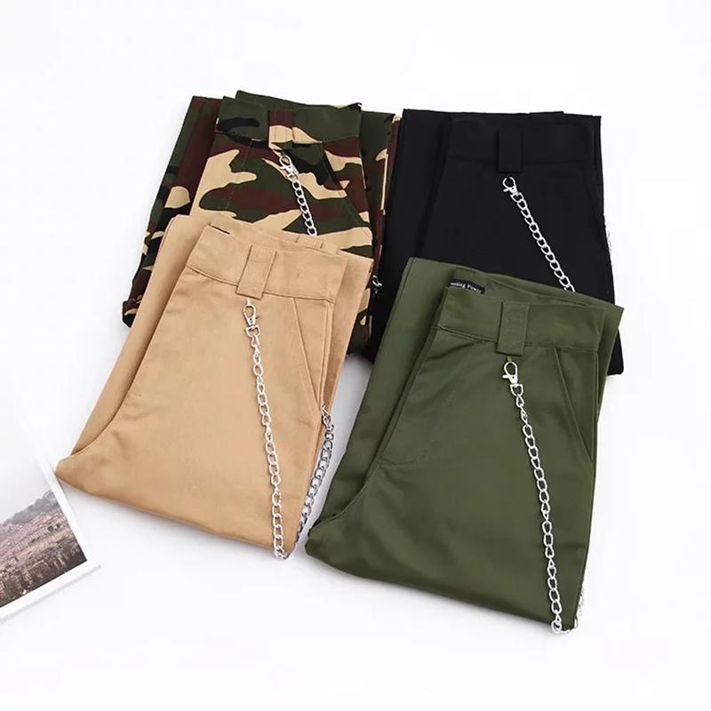 High Waisted Straight Trouser With Chain