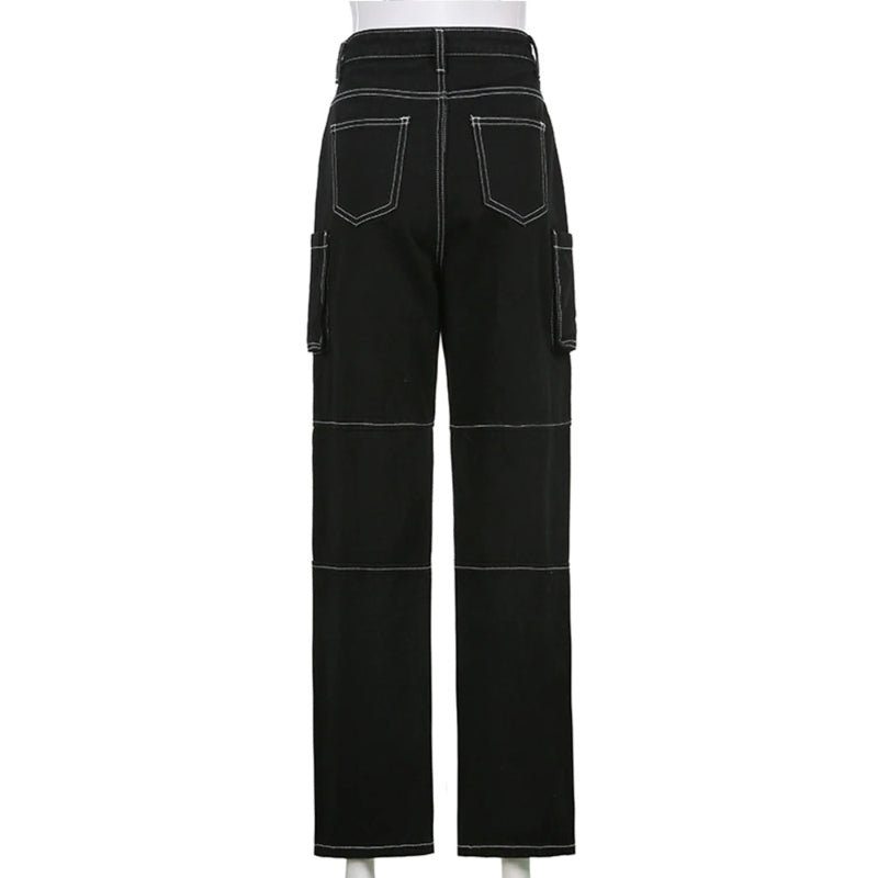 Patchwork Streetwear Baggy Jeans For Women