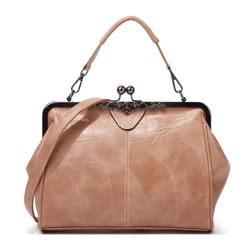 Women's Medium Pu Leather Solid Color Fashion Dumpling Shape Buckle Crossbody Bag