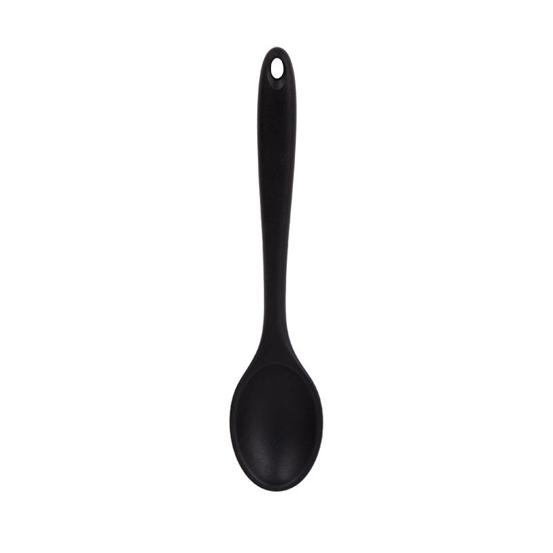 Food Grade Integrated Silicone All-inclusive Small Colander Small Soup Spoon Children Salad Mixing Spoon  In Stock