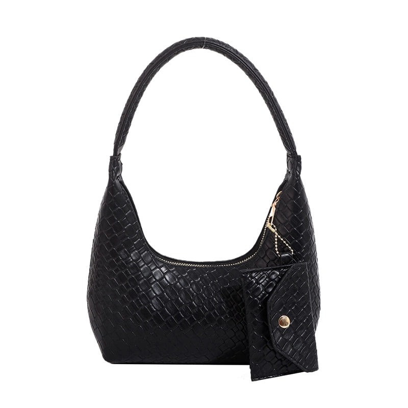 Women's Small Pu Leather Solid Color Classic Style Square Zipper Bag Sets
