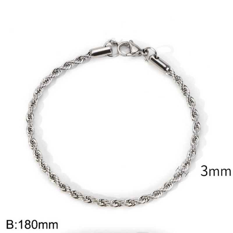 Minimalist Twist Stainless Steel 18K Gold Plated Bracelets In Bulk