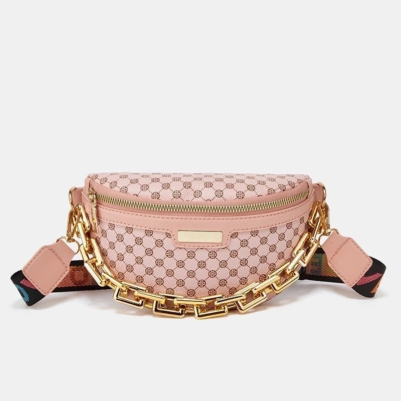 Women's Vintage Style Round Dots Color Block Pu Leather Waist Bags