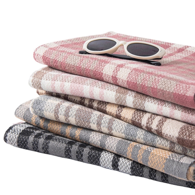 Women's Elegant Plaid Imitation Cashmere Tassel Scarf
