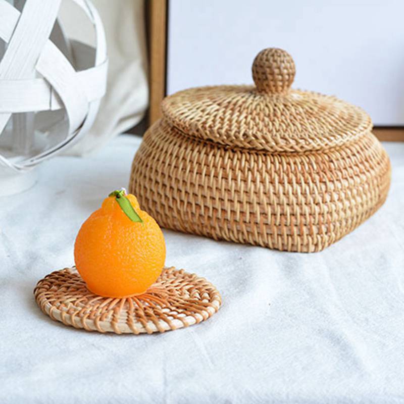Vietnam Herbst Rattan gewebt Untersetzer Tabelle Isolierung Untersetzer Schießen