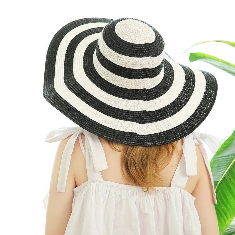 Women's Minimalist Stripe Big Eaves Sun Hat