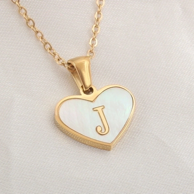 Casual Letter 304 Stainless Steel Shell Shell 18K Gold Plated Plating Inlay Pendant Necklace
