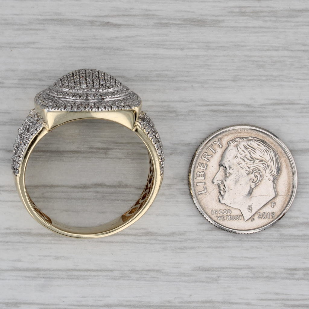 0.77ctw Diamond Halo Ring 10k Yellow Gold Size 10.25