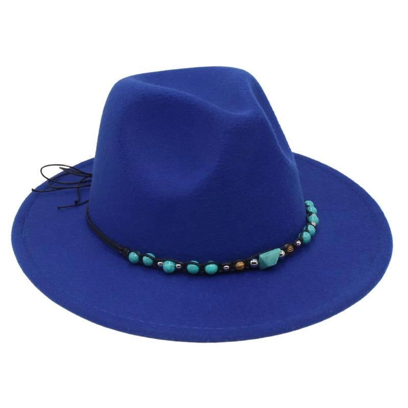 Western Cowboy Hat Big Brim Mountaineering Hat Spring And Summer New Emerald Felt Hat Ethnic Tibetan Hat