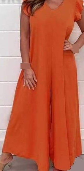 🔥2024 SUMMER NEW RUFFLED WIDE-LEG CASUAL JUMPSUIT