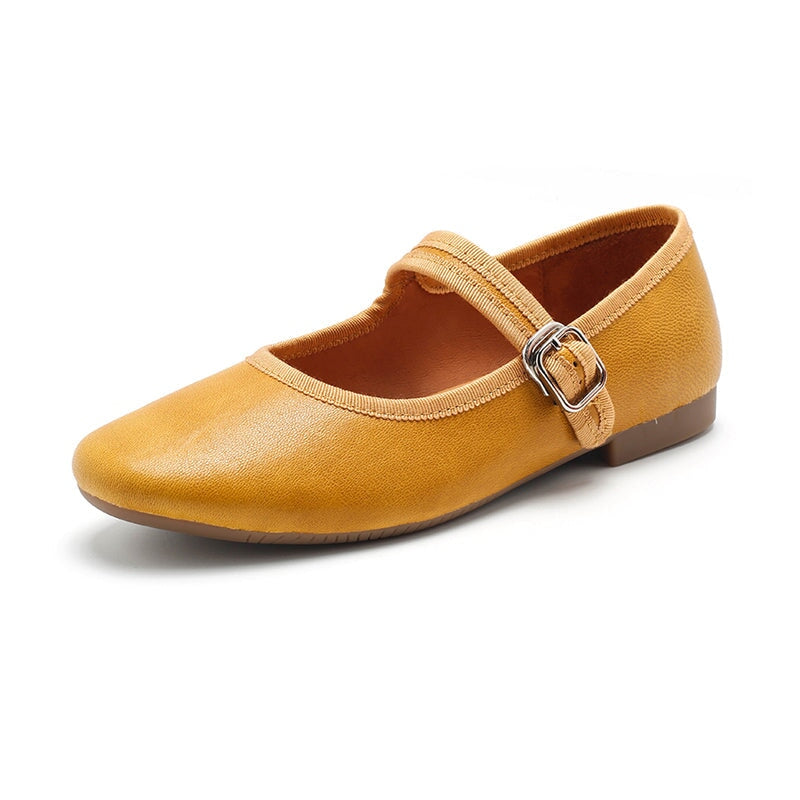 Handmade Leather Womens Michaela Mary Jane Flats in 9 Colors