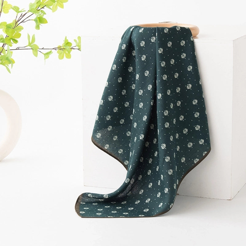 Women's Retro Plaid Flower Satin Silk Scarf