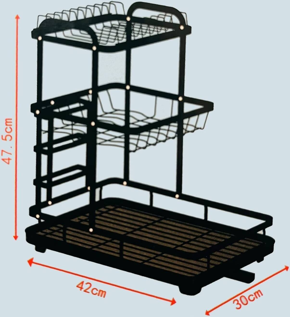 3-Tier Dish Drying Rack.Stainless Steel Dish Drying Rack for Kitchen