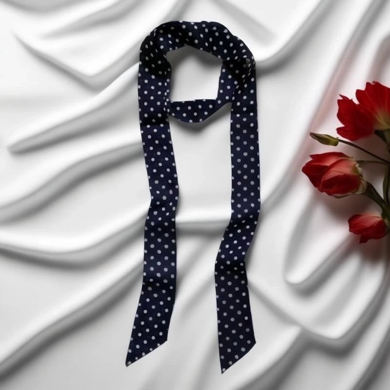 Women's Elegant Polka Dots Flower Leopard Satin Silk Scarf