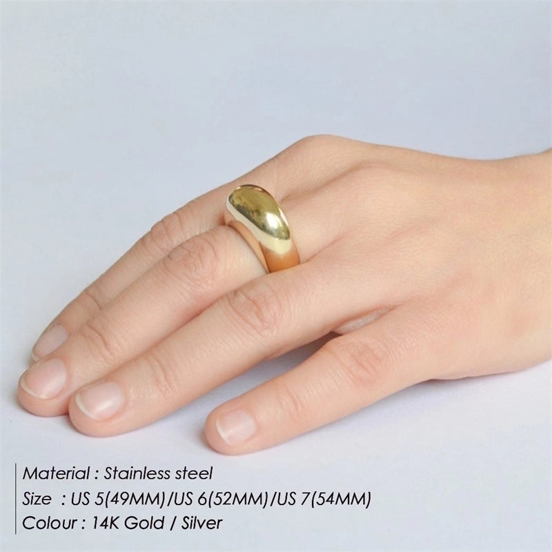 Simple Stainless Steel Simple Fashion Solid Color Ring