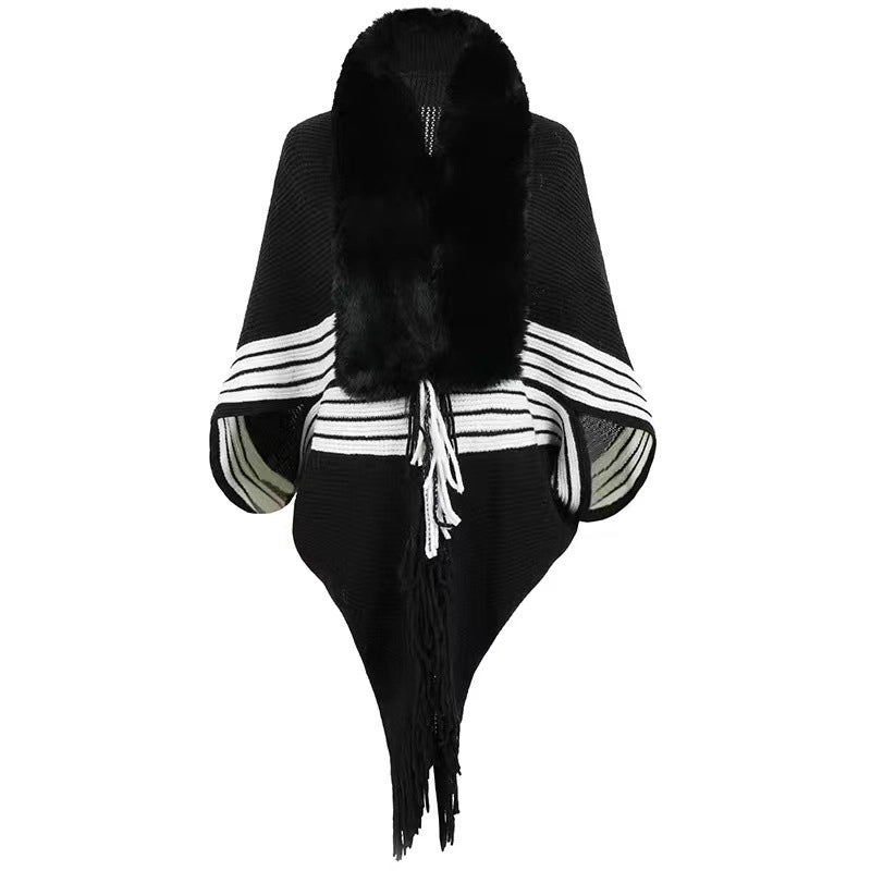 Women's Streetwear Stripe Polyester Tassel Shawl