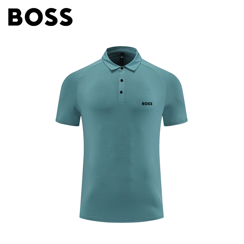 BOSS Men-s Lapel Short Sleeve Quick Dry Polo Shirt