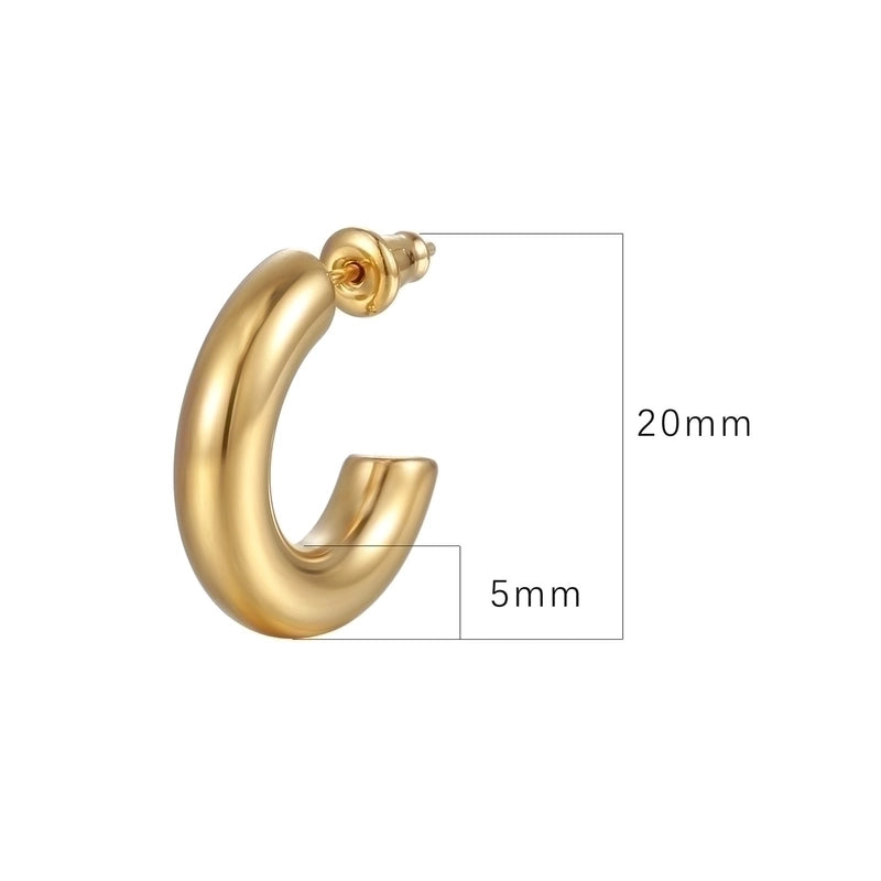 1 Pair Fashion C Shape Plating 201 Stainless Steel 18K Gold Plated Ear Studs