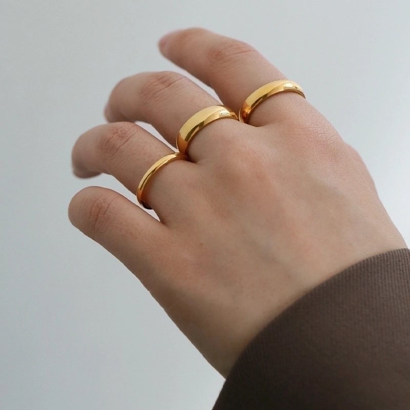 Minimalist Solid Color Titanium Steel Plating Rings 1 Piece