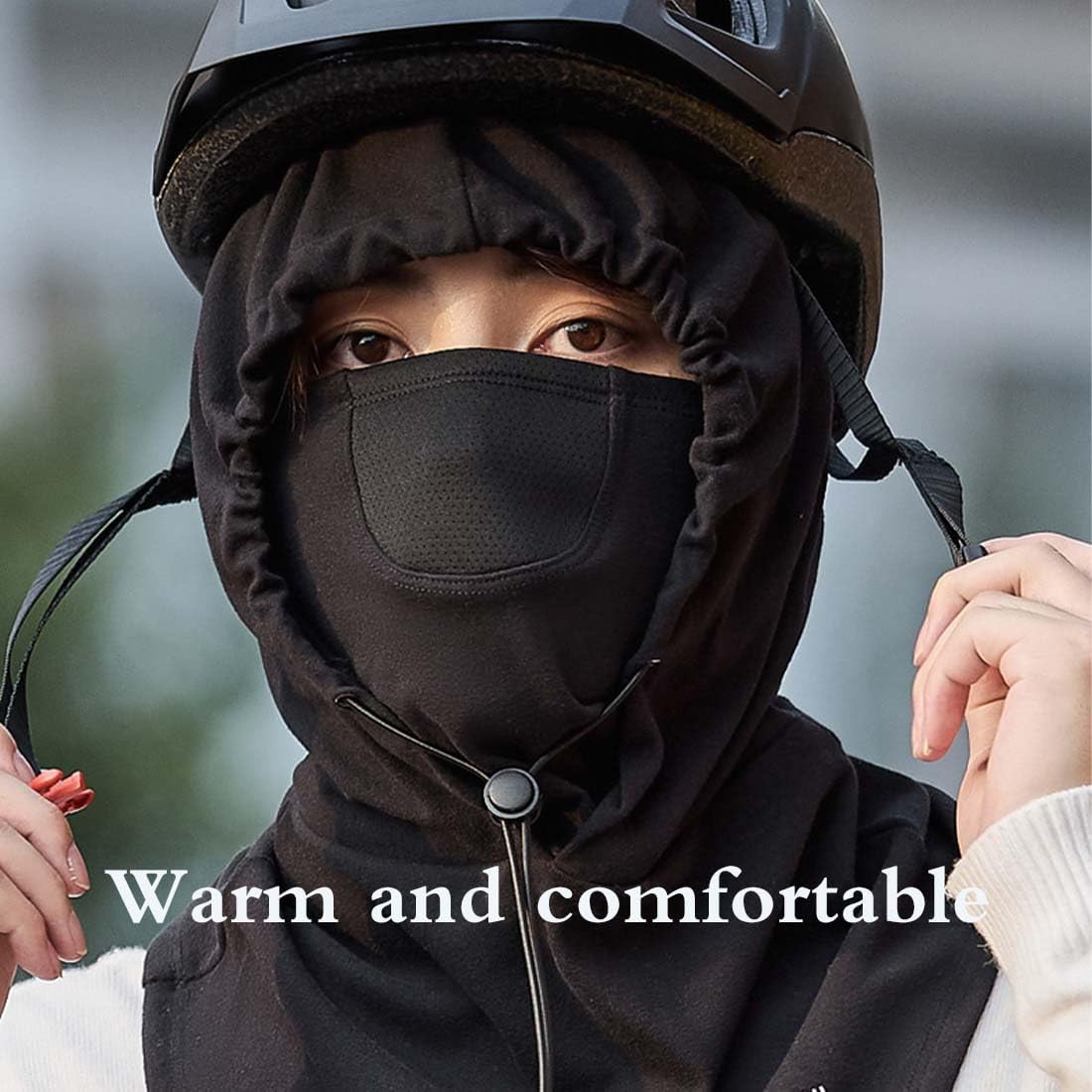 Hooded Face Mask with Neck Warmer for Cycling